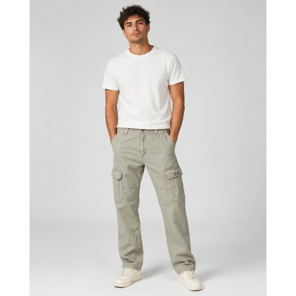Wrangler Relaxed Fit Cargo Pants Mens 30x32 Khaki Tan Stretch 1070ABWEW